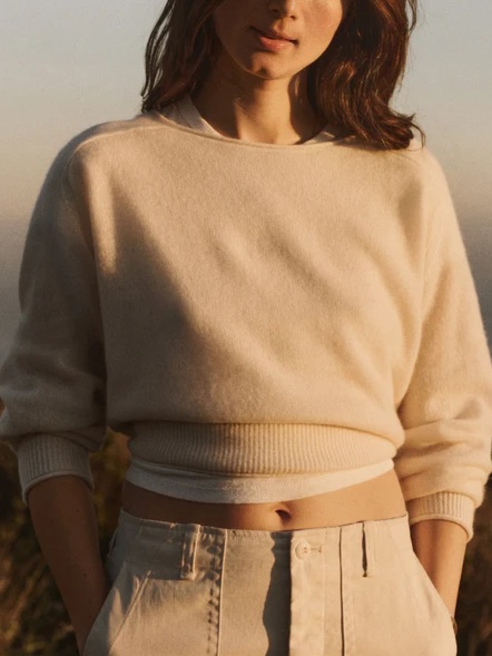 Buck Mason Whisperweight Cashmere Crew in Coconut 🤍